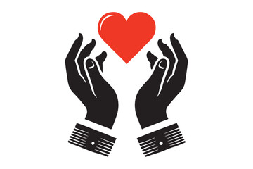Obraz premium Heart in hands icon