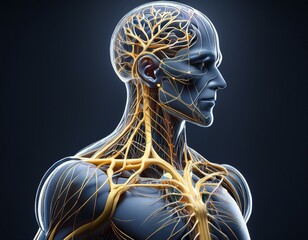 Generated image Stunning High-Definition 3D Model of the Human Nervous System for Educational Purposes