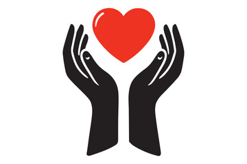 Heart in hands icon