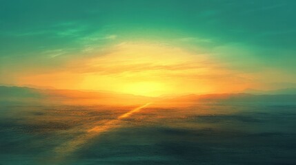Obraz premium Serene Sunset Over Vast Plains and Distant Mountains