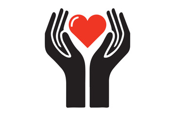 Heart in hands icon
