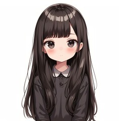 アニメ調の美少女の切り抜き用素材