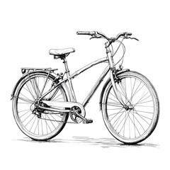 Obraz premium Vintage Bicycle Line Art Illustration in Monochrome for Eco-Friendly Transport and Cycling Lifestyle