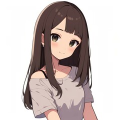 アニメ調の美少女の切り抜き用素材