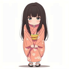 アニメ調の美少女の切り抜き用素材