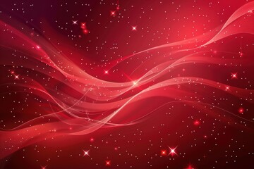 Fototapeta premium Abstract Red Background with Glowing Waves, Light Trails, and Shimmering Particles for a Digital Fantasy Design