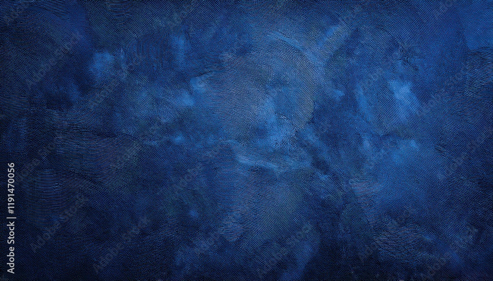 Poster deep textured blue abstract background with a smooth leather like appearance for digital designs, we