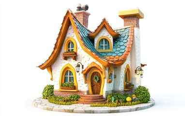 3d house on white background