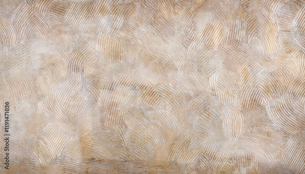 Poster abstract textured pattern with beige and white overlapping leaf like brush strokes, ideal for artist