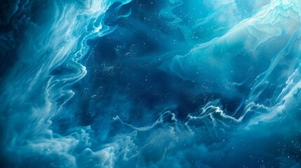 Stunning close up of neptune showcasing vibrant blue tones and mystical cloud textures