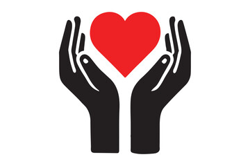 Obraz premium Heart in hands icon