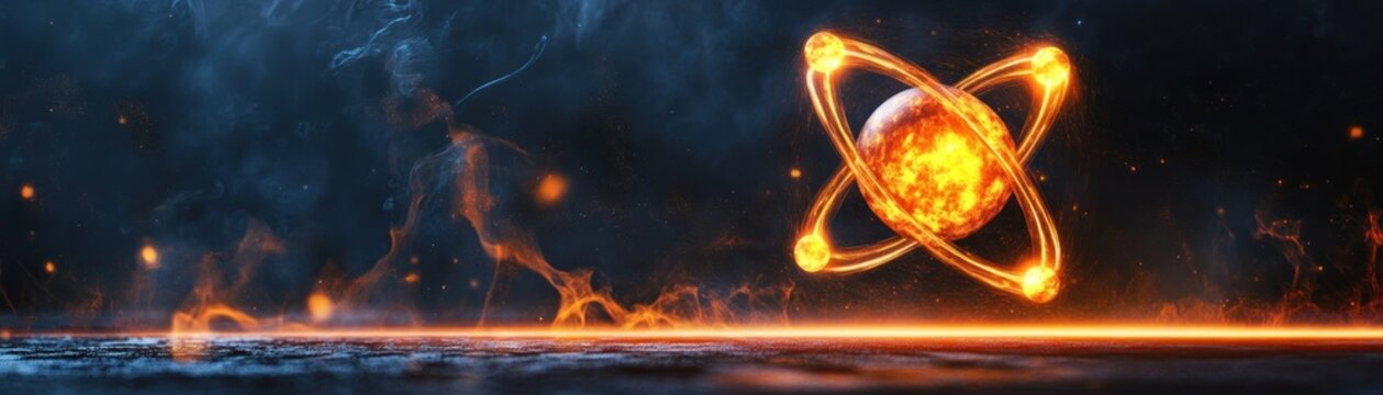 Glowing Atomic Structure in a Fiery Cosmic Setting