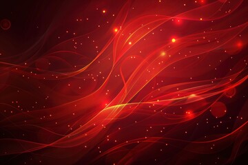 Abstract Red Background with Glowing Lights, Sparkles, and Digital Art for a Vibrant and Mystical Fantasy Design