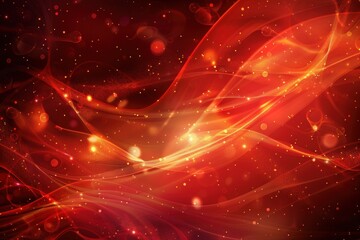 Obraz premium Abstract Red Background with Glowing Lights, Sparkles, and Digital Art for a Vibrant and Mystical Fantasy Design