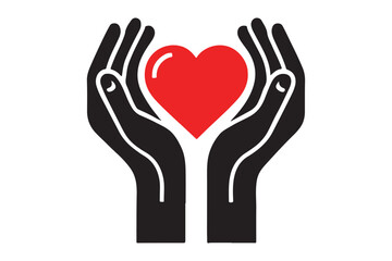 Heart in hands icon