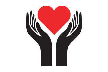 Heart in hands icon