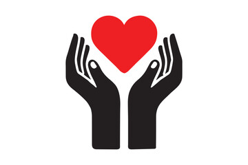 Obraz premium Heart in hands icon
