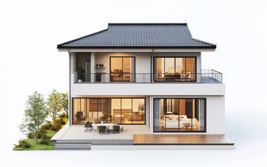 3d house on white background