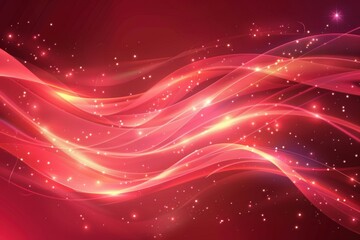 Obraz premium Abstract Red Background with Glowing Lights, Sparkles, and Digital Art for a Vibrant and Mystical Fantasy Design