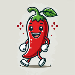 cartoon chili vegetable vector illustration