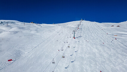 Seceda on the Val Gardena resort presents an awe-inspiring winter spectacle, captured from the air...