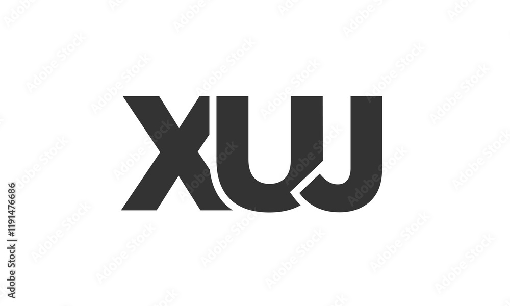 Fototapete xuj logo design template with strong and modern bold text. initial based vector logotype featuring s