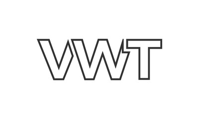 VWT logo design template with strong and modern bold text. Initial based vector logotype featuring simple and minimal typography. Trendy company identity.
