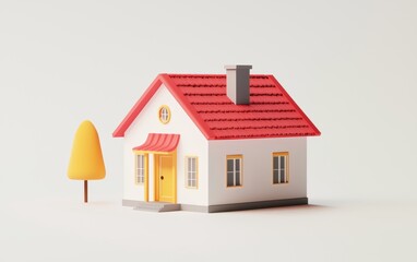 3d house on white background