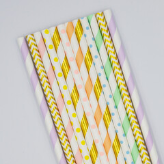 Pastel Paper Drinking Straws