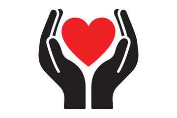 Heart in hands icon