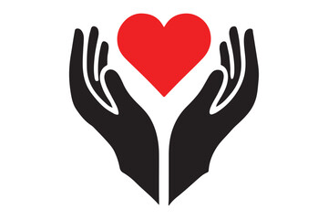 Heart in hands icon
