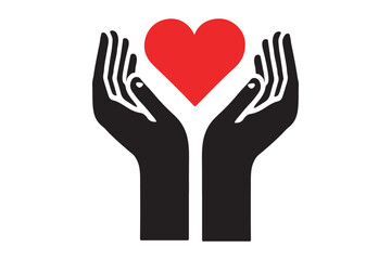 Obraz premium Heart in hands icon