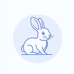 Fototapeta premium Sitting bunny illustration, pastel background, children's book, design element