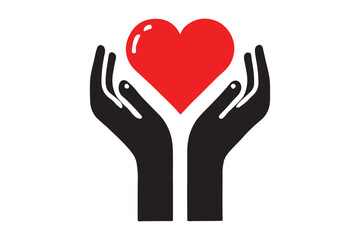 Heart in hands icon