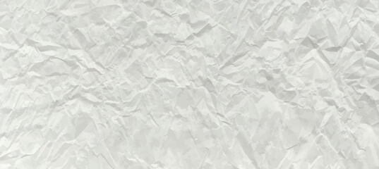 Crumpled grey paper texture. Abstract light blue background with wrinkled cardboard texture. Vector illustration horizontal crumpled empty white paper template for posters and banners.