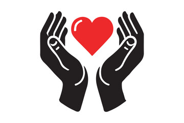 Obraz premium Heart in hands icon