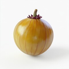 Spherical onion sculpture showcases smooth texture and natural c