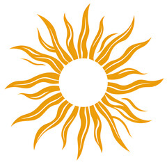 Vibrant Sunshine Icon Abstract Design with Warm Yellow Rays and Energetic Glow