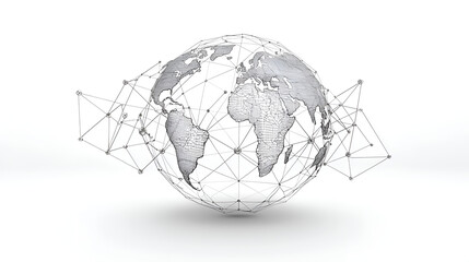Futuristic Digital Globe Representing Globalization and Interconnected World Map Design