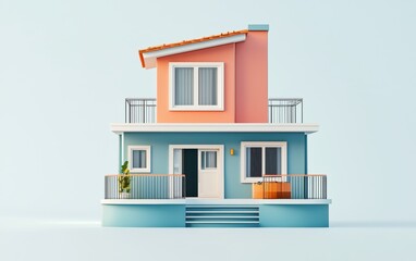 3d house on white background