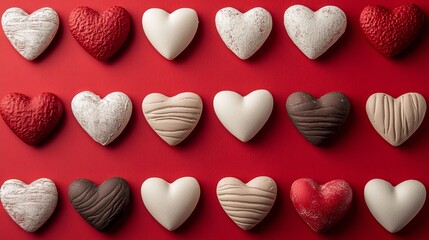 Obraz premium Valentine's Day Chocolate Hearts Background