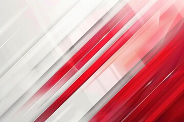 Obraz premium Dynamic Red and White Abstract Background with Diagonal Lines, Modern Design, and Sleek Stripes for Contemporary Artistic Composition and Creative Patterns