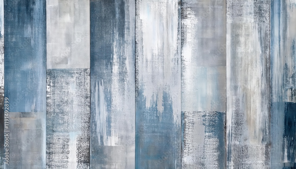 Poster abstract blue gray textured wall art with vertical brushstrokes and layered patterns, ideal for mode