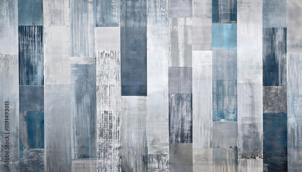 Poster abstract blue gray textured wall art with vertical brushstrokes and layered patterns, ideal for mode