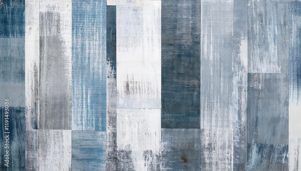 Poster abstract blue gray textured wall art with vertical brushstrokes and layered patterns, ideal for mode