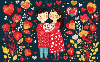 Saint Valentines Day bright background