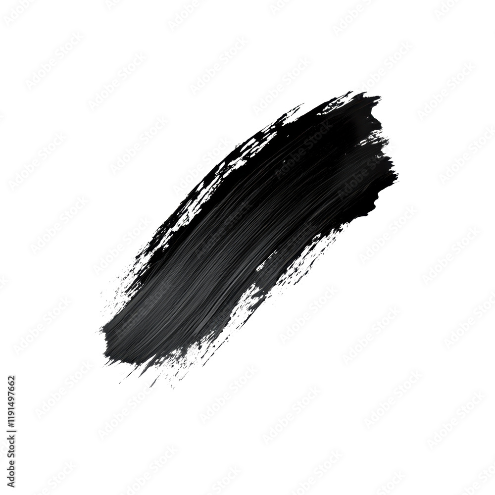 Poster a brushstroke of black paint creates a bold and textured visual image. perfect for art projects, des