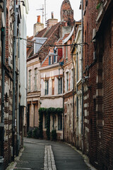 Dark empty streets of the european city