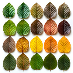 Obraz premium Vibrant Green Autumn Leaves Texture Displaying Nature's Patterns and Color Palette