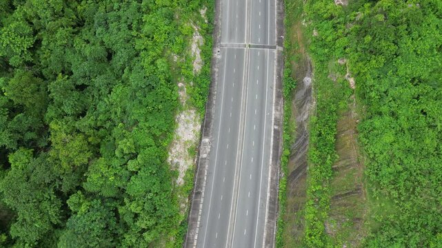 Aerial of North South Highway Toll Road connecting Kingston Spanish Town to Mammee Bay Ocho Rios Jamaica